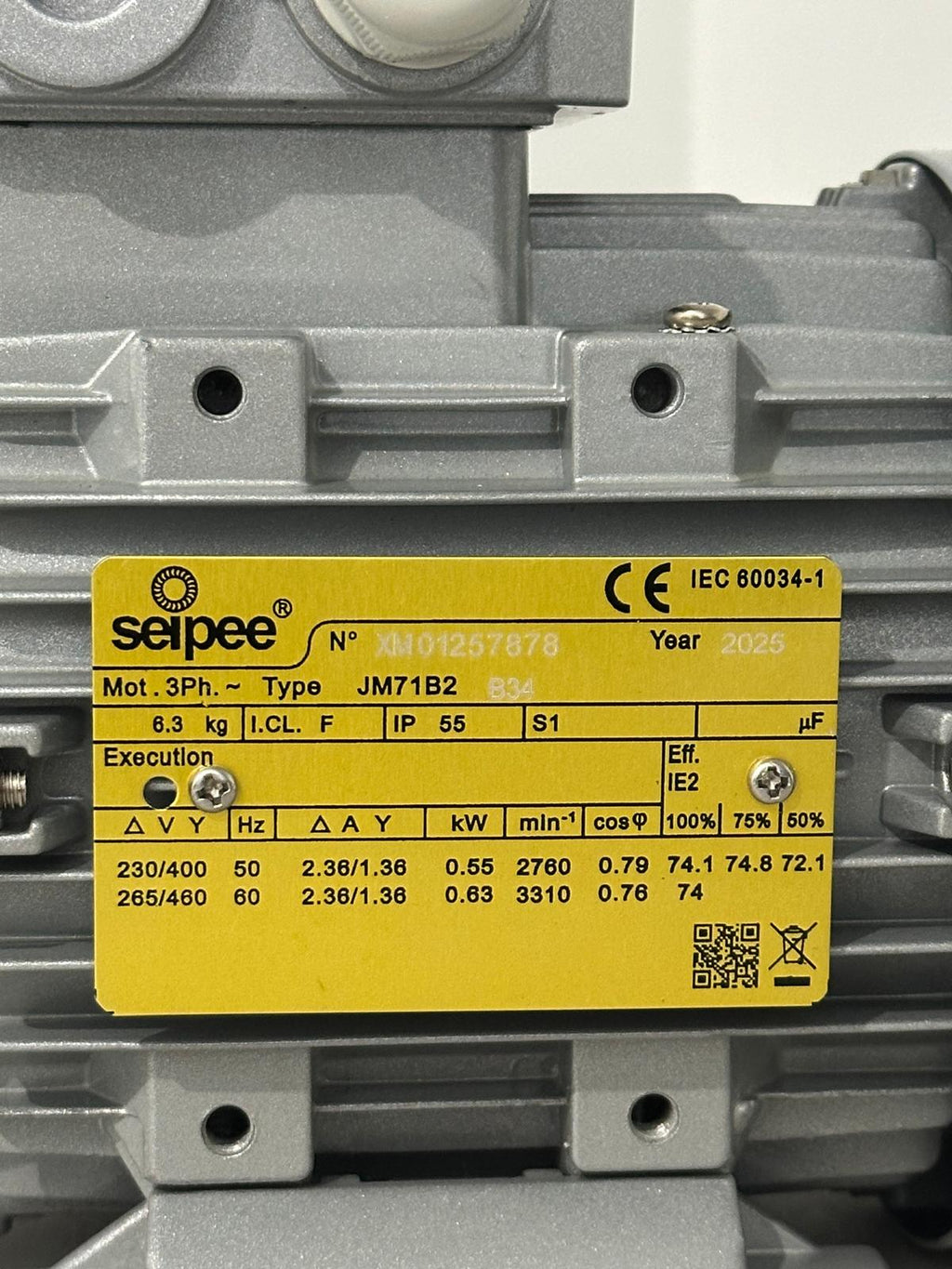 Motore elettrico 0.55 Kw 380V per pompe latte FMP55 DeLaval