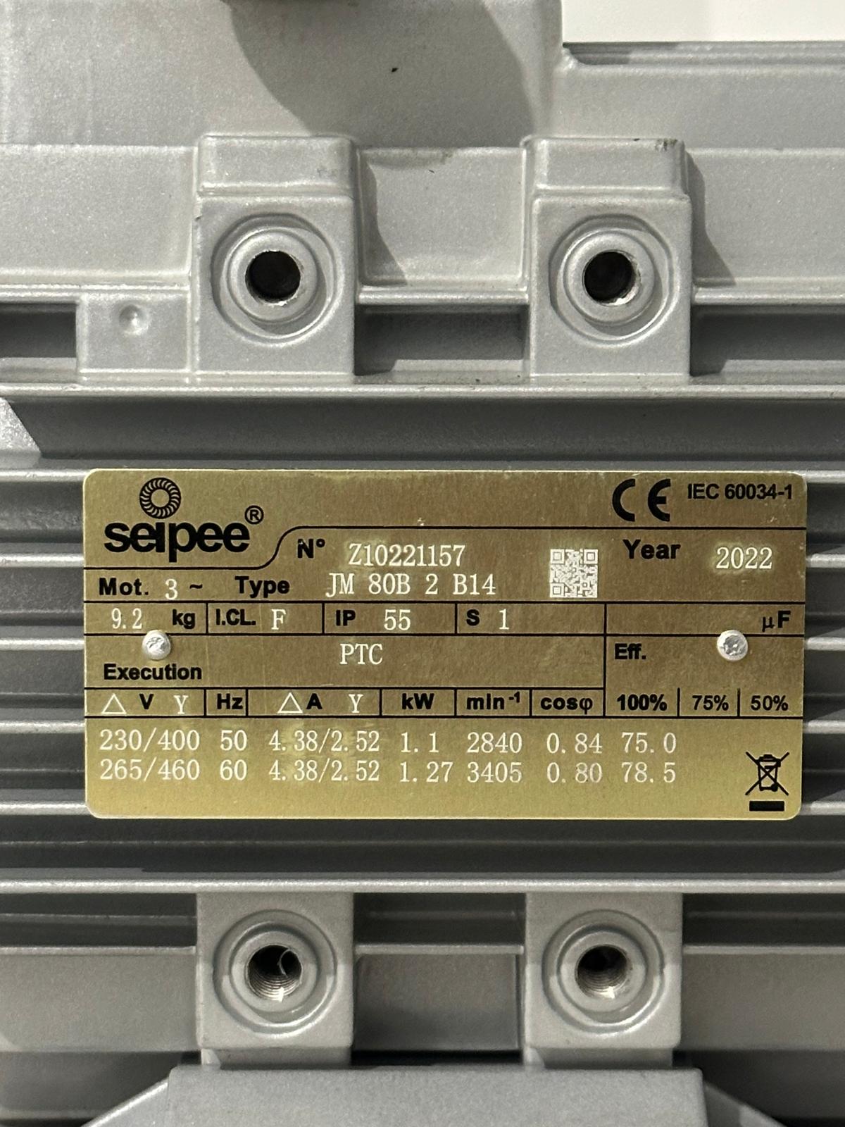 Motore elettrico 1,1kw Trifase per pompe latte FMP110  ALFA LAVAL/DeLaval
