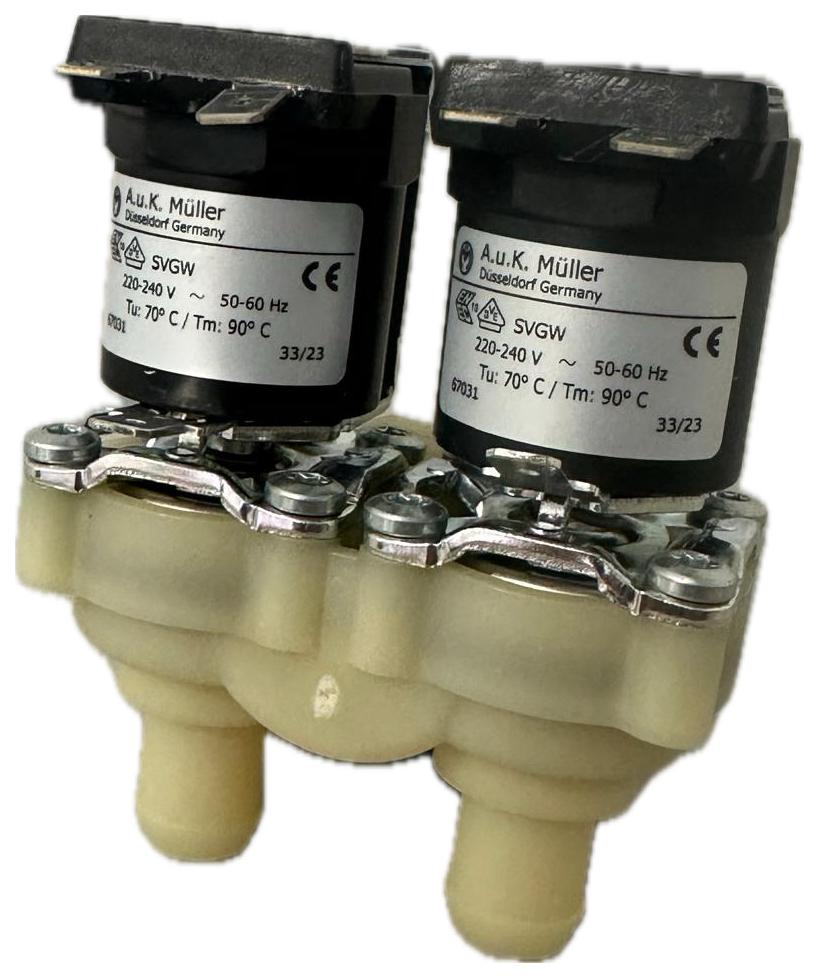 Elettrovalvola A.u.K. Muller doppia uscita ad angolo 220/240V  per C100/C100E/C200