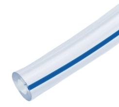Tubo aria trasparente in PVC  riga blu   diametro 7X13.5X30 Mt.
