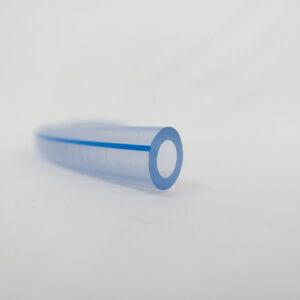 Tubo aria trasparente in PVC  riga blu   diametro 7X13.5X30 Mt.