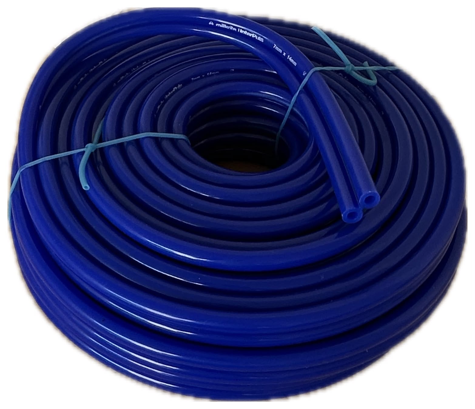 Tubo aria gemellare in silicone blu 7x14x20 Mt