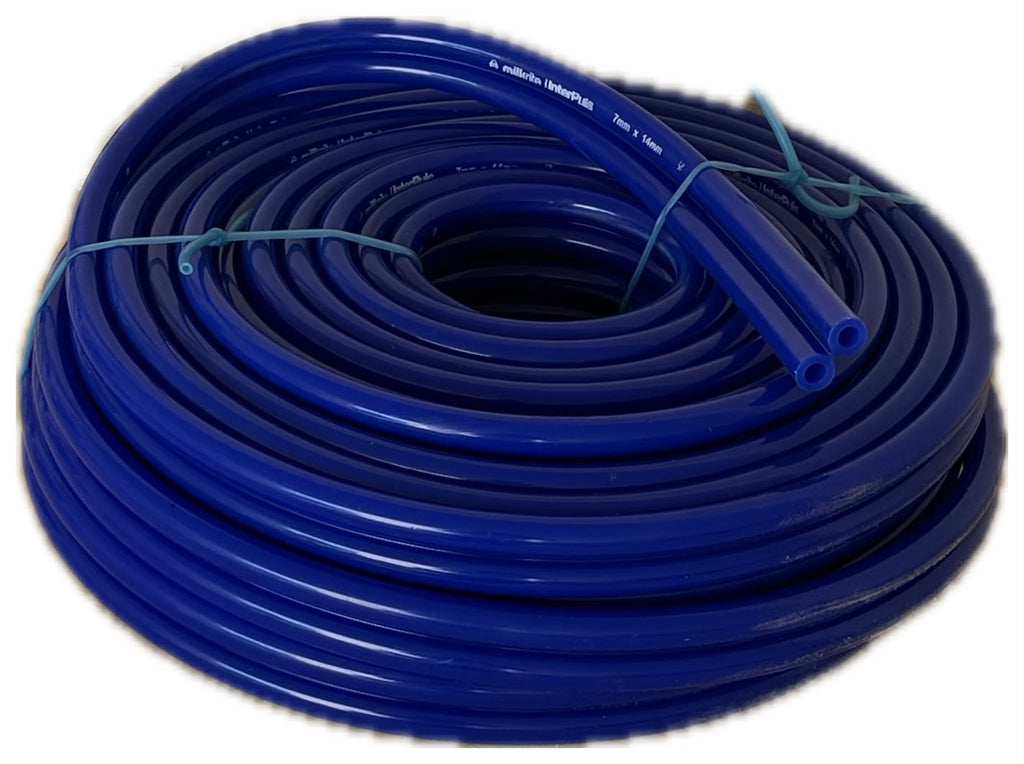 Tubo aria gemellare in silicone blu 7x14x20 Mt