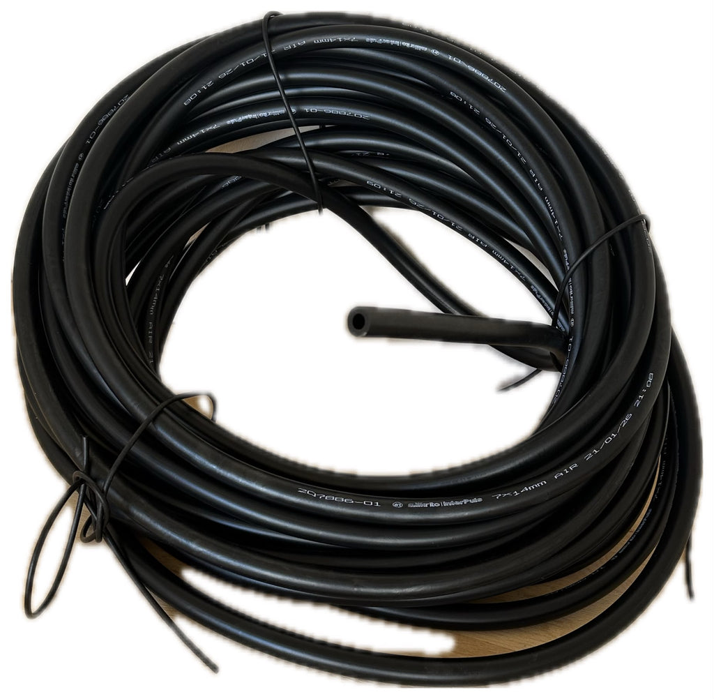 Tubo aria in gomma nera 7x14x20 Mt