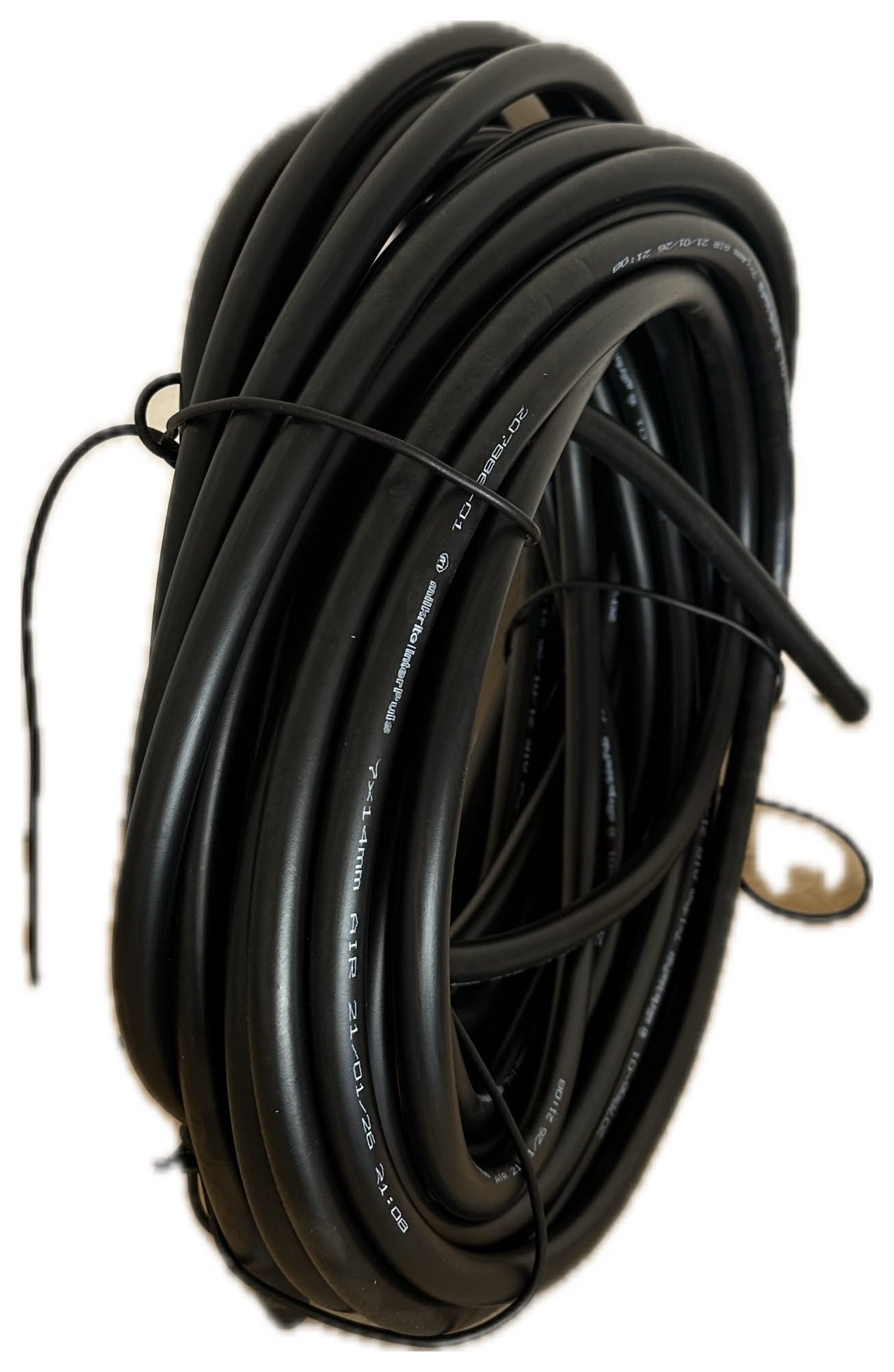 Tubo aria in gomma nera 7x14x20 Mt