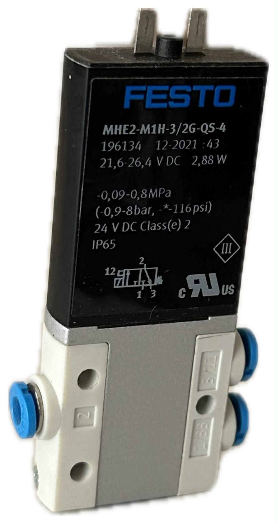 VALVOLA SOLENOIDE FESTO 3/2NC PWM- 21,6-26,4 VDC per robot di mungitura DeLaval