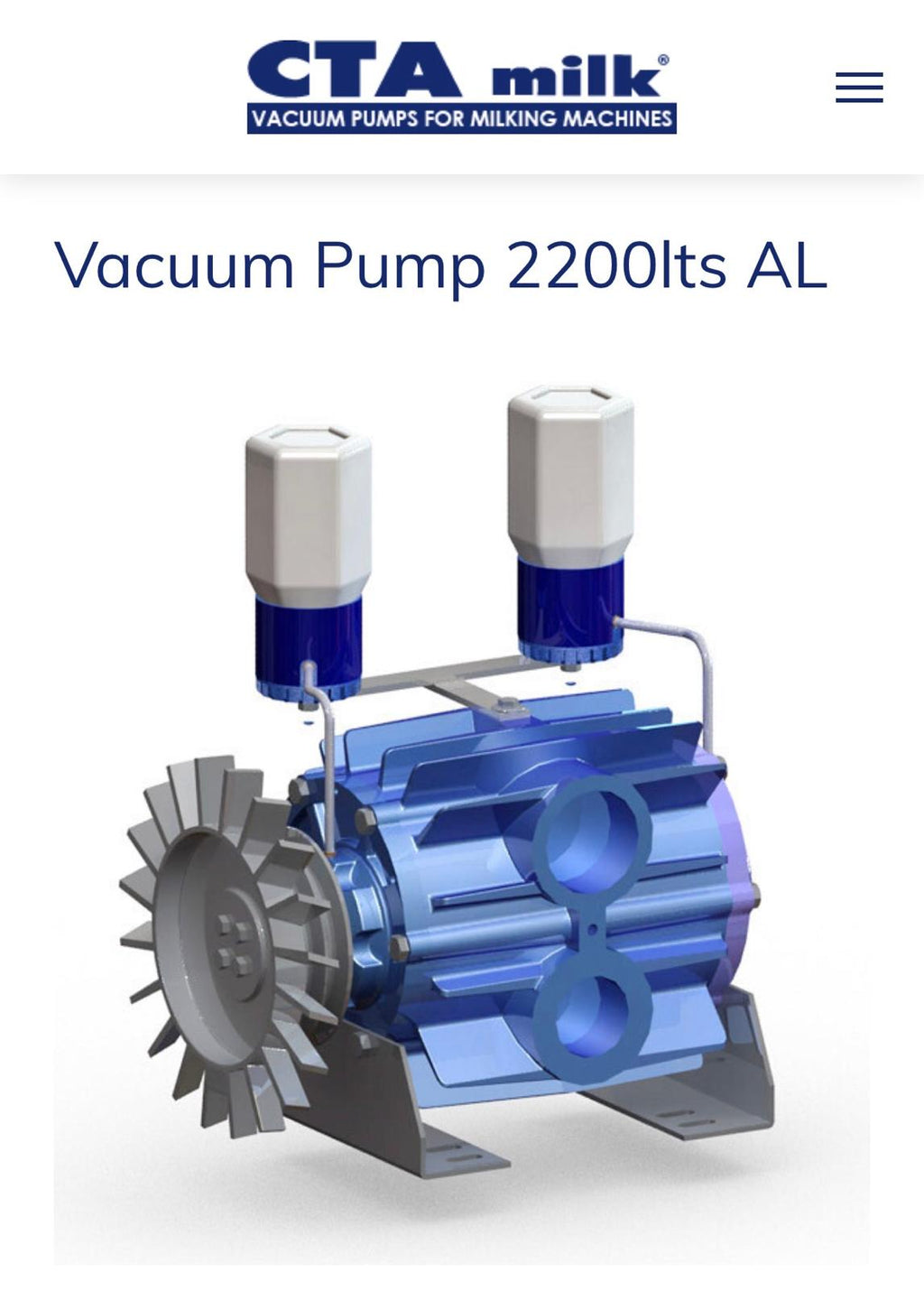 Kit Riparazione 8000 Ore / 4 Anni per Pompa del Vuoto CTA Milk G.P.V. 2200/P.V. AL. 2200