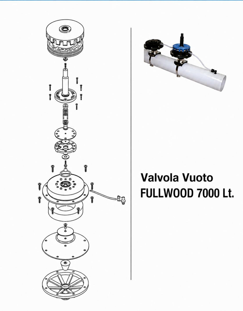 Kit riparazione per valvola regolazione vuoto FULLWOOD 7000 Lt.  con 1 filtro aria