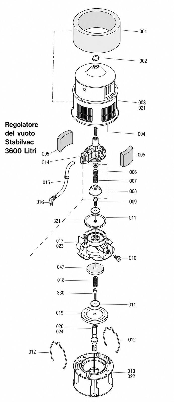 Kit riparazione valvola vuoto  MVC3600 Milkrite|InterPuls Corr.5010076