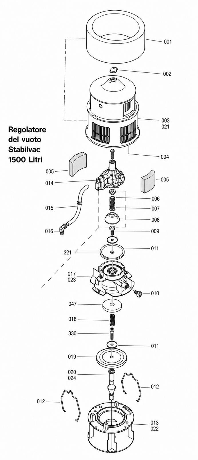 Kit riparazione valvola vuoto  MCV1500 Milkrite|InterPuls Corr.5010075