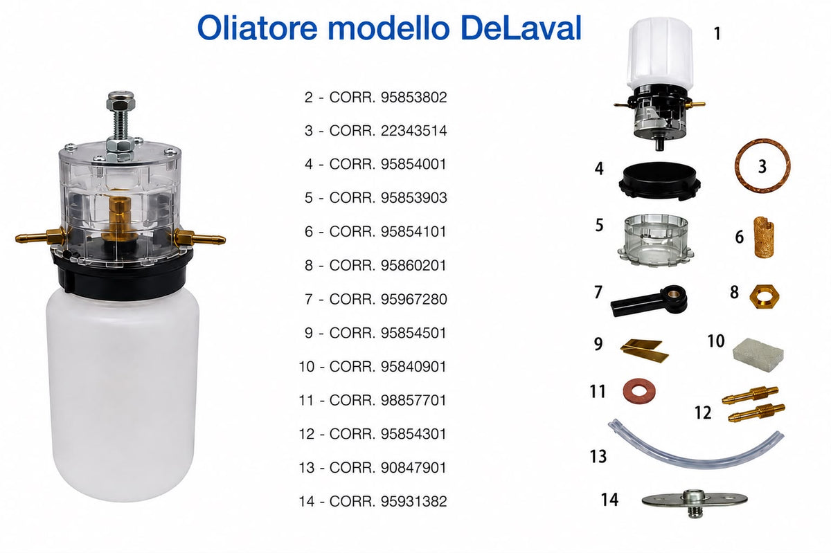 Kit riparazione per oliatore ALFA-LAVAL/DeLaval Corr. 96750680