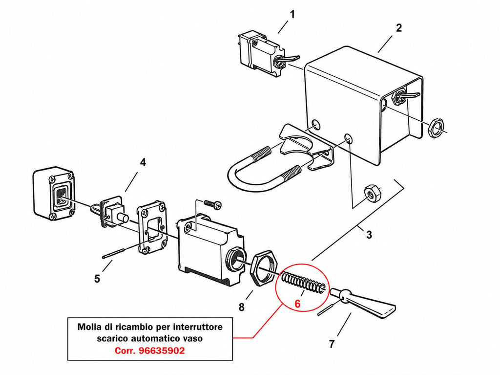 MOLLA DI RICAMBIO PER INTERRUTTORE SCARICO AUTOMATICO  ALFA LAVAL/DeLaval