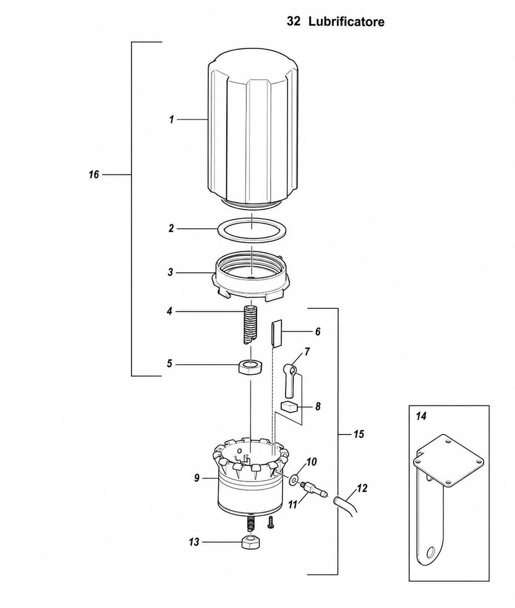 Kit riparazione per oliatore ALFA-LAVAL/DeLaval Corr. 96750680