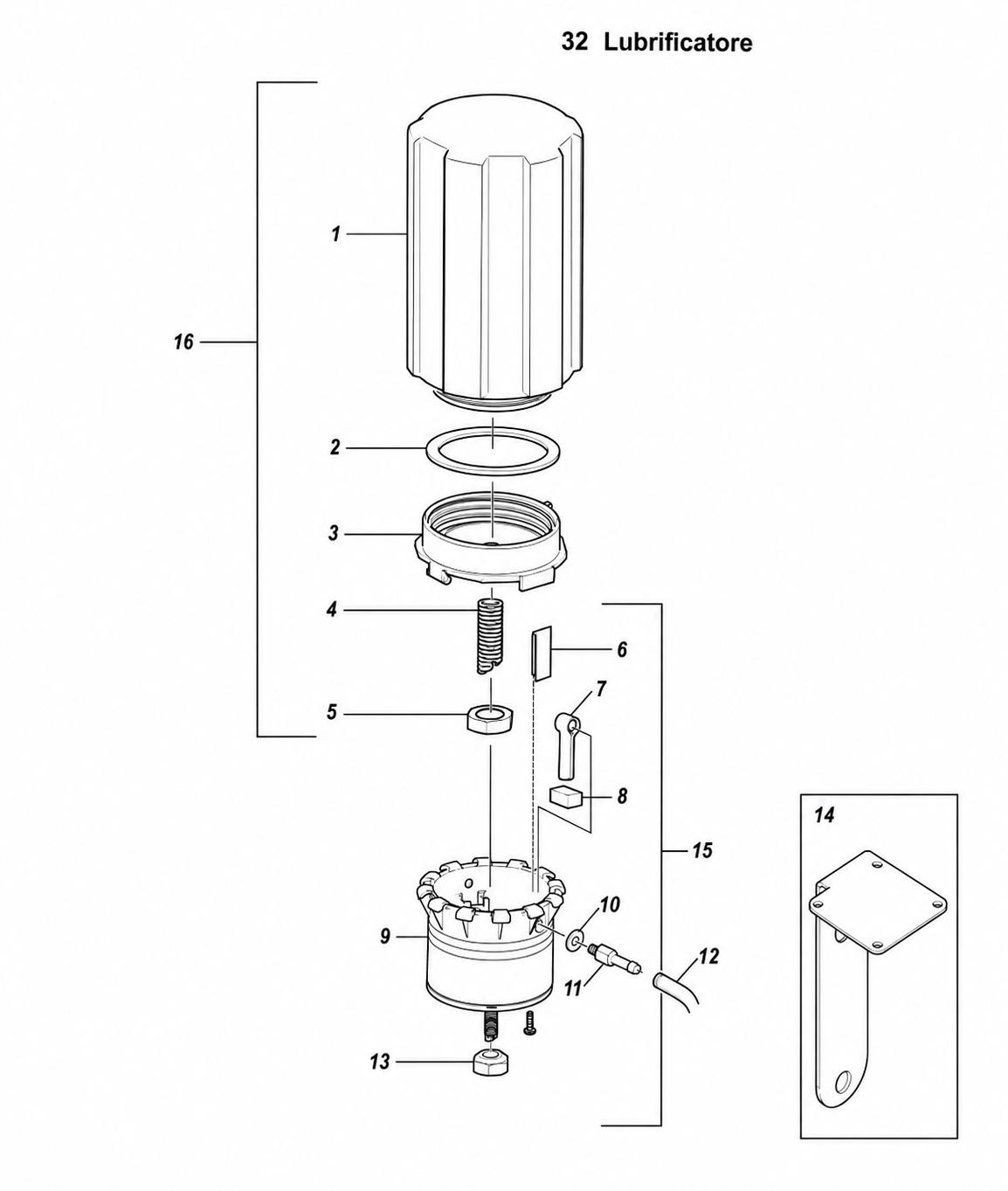 Kit riparazione per oliatore ALFA-LAVAL/DeLaval Corr. 96750680