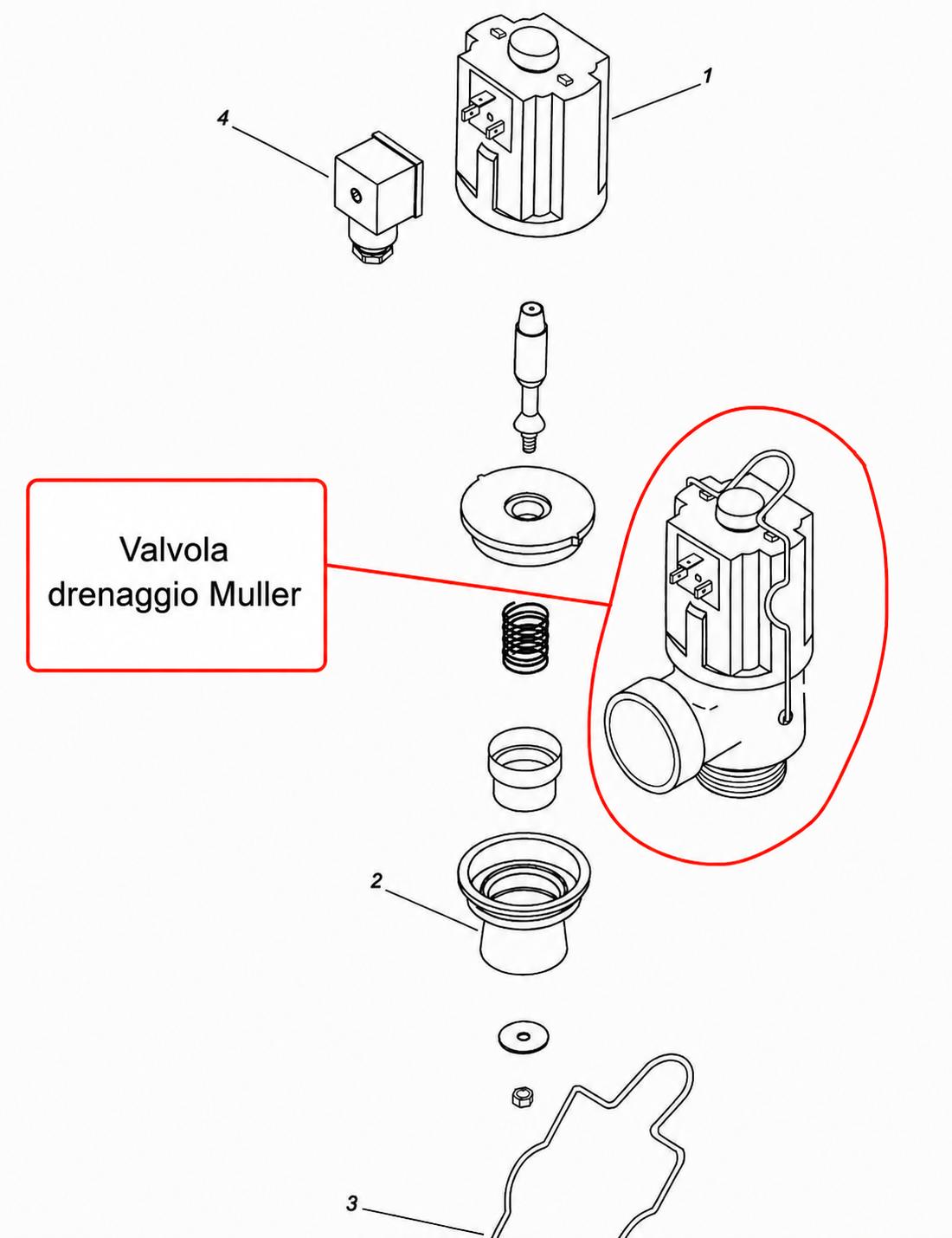 Valvola di drenaggio A.u.K. Muller 200-240V  normalmente chiusa per frigor DeLaval